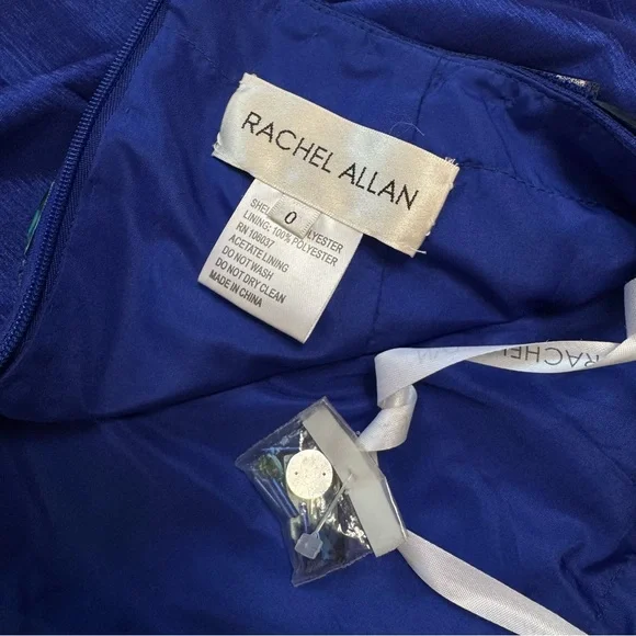 NWT Rachel Allan Beaded Two Piece Mermaid Prom Dress Sz 0 Royal Blue 7079 - Picture 12 of 13